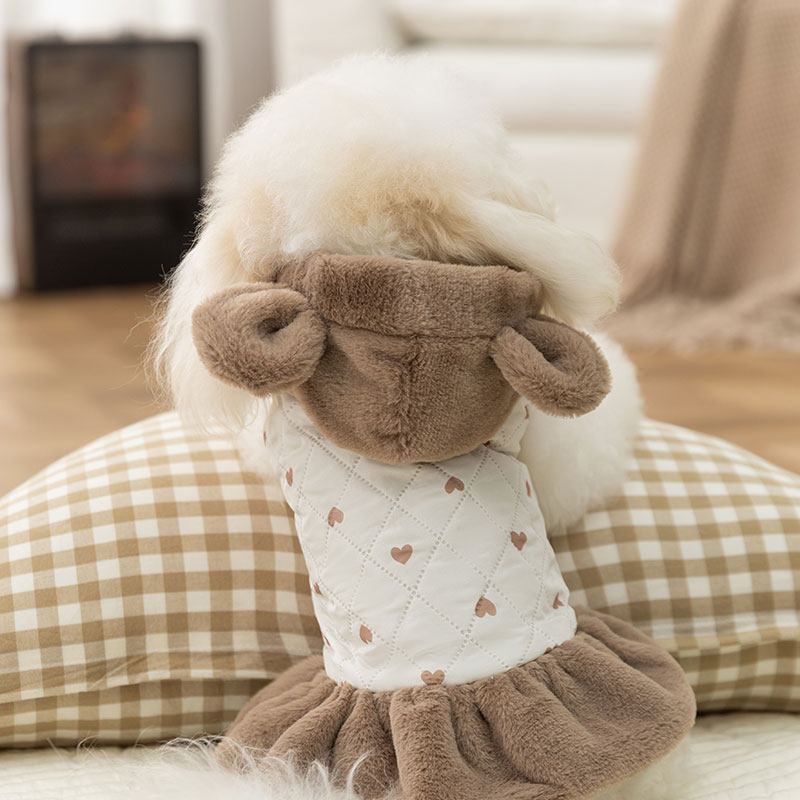 嬉皮狗小狗衣服2025新款冬装比熊泰迪雪纳瑞小型犬宠物棉衣棉服裙