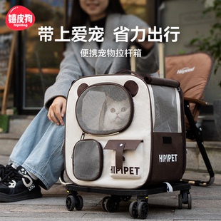 猫包大容量便携外出宠物拉杆箱猫咪双肩背包书包狗狗包多猫神器