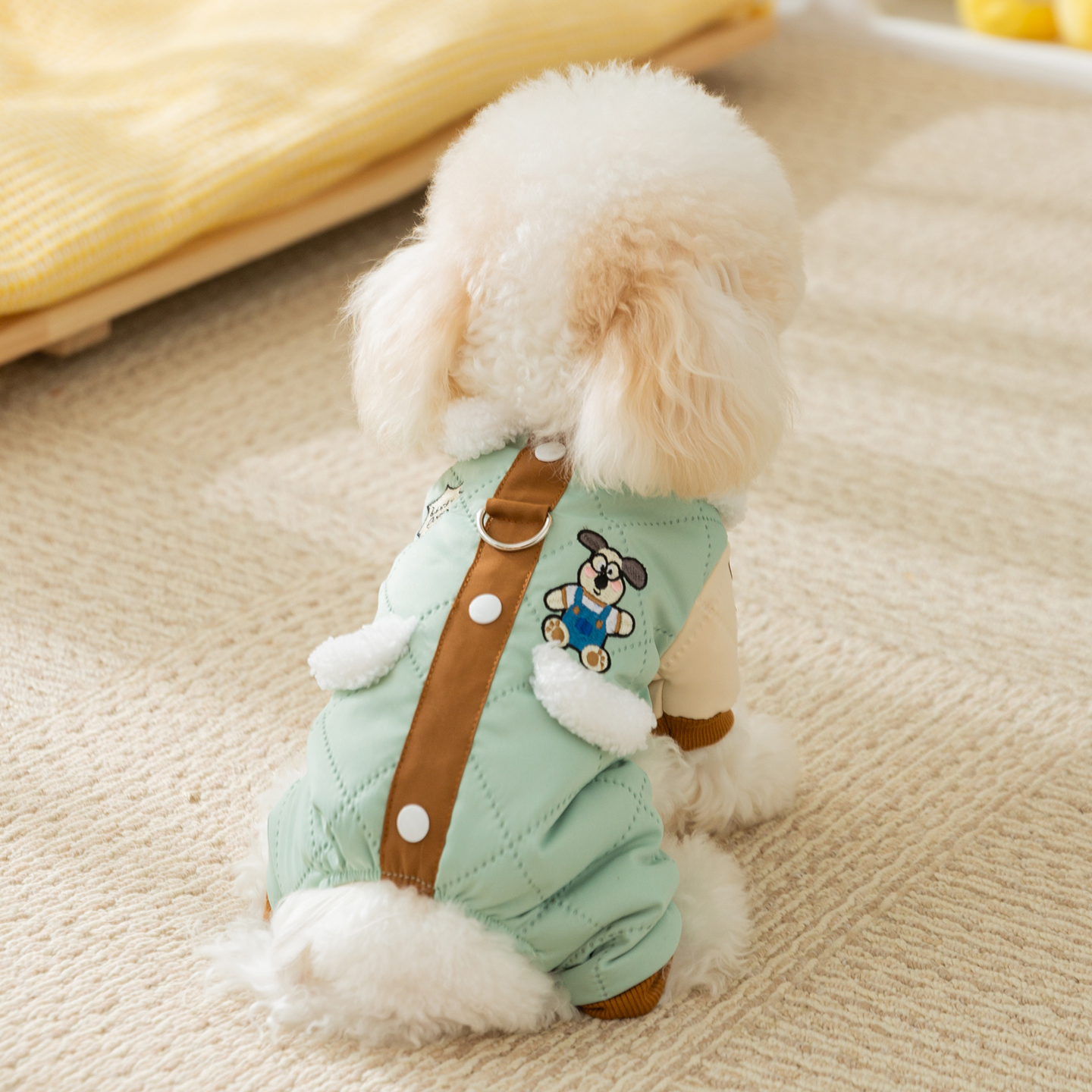 嬉皮狗|口袋狗狗牵引四脚棉衣