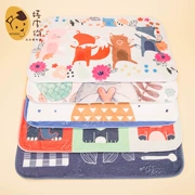 Pet placemat phim hoạt hình dễ thương con chó con Teddy mèo stomp pad cửa mat mat sàn xe pad thấm nước chống trượt - Cat / Dog hàng ngày Neccessities