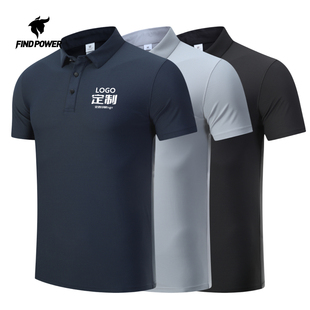 教练polo衫定制速干短袖t恤健身运动服上衣男翻领工作服女印logo