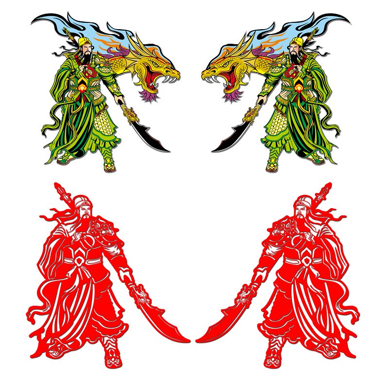 大货车车贴大关公汽车贴纸个性关羽武财神拉花关二爷装饰反光贴画