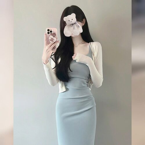 性感纯欲辣妹背心吊带连衣裙