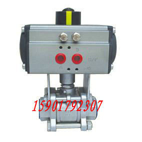 上海团园 Q611F-16P不锈钢气动三片式丝口球阀 耐高温切断阀DN80
