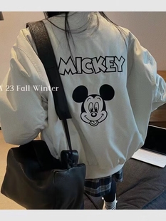 十三行高货女装2024冬季新款SAINAFASHION宽松休闲棒球服棉衣外套