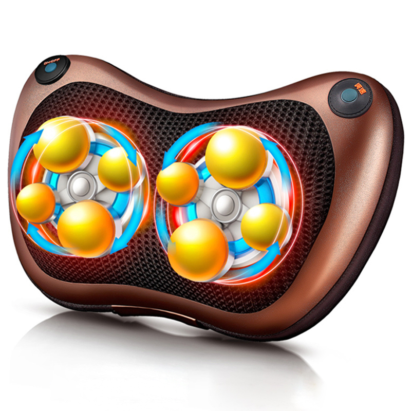 安尚车载家用颈椎按摩器颈部腰部背部全身电动多功能按摩枕头靠垫