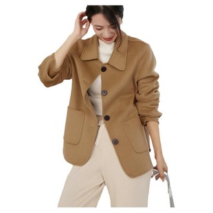 双面羊绒大衣女短款2025年新款手工羊毛呢外套减龄妈妈高端显瘦