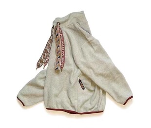 20AW KAPITAL 平田和宏 日系休闲彩色飘带高领摇粒绒套头卫衣外套