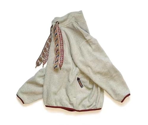 20AW KAPITAL 平田和宏 日系休闲彩色飘带高领摇粒绒套头卫衣外套