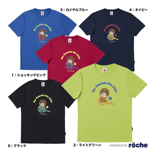 24新款日本正品罗氏ROCHE蒙奇奇羽毛球服网球服速干运动衫短袖T恤