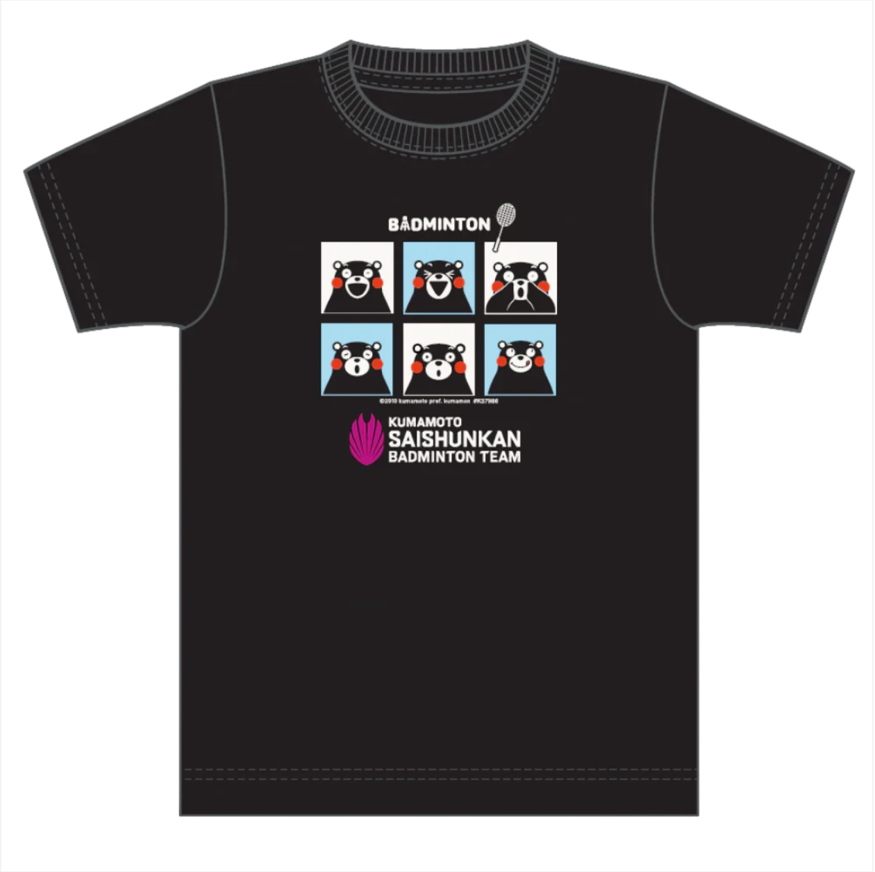 26年日本代购正品熊本熊臉部系列T恤 酷MA萌版羽毛球服文化衫短袖