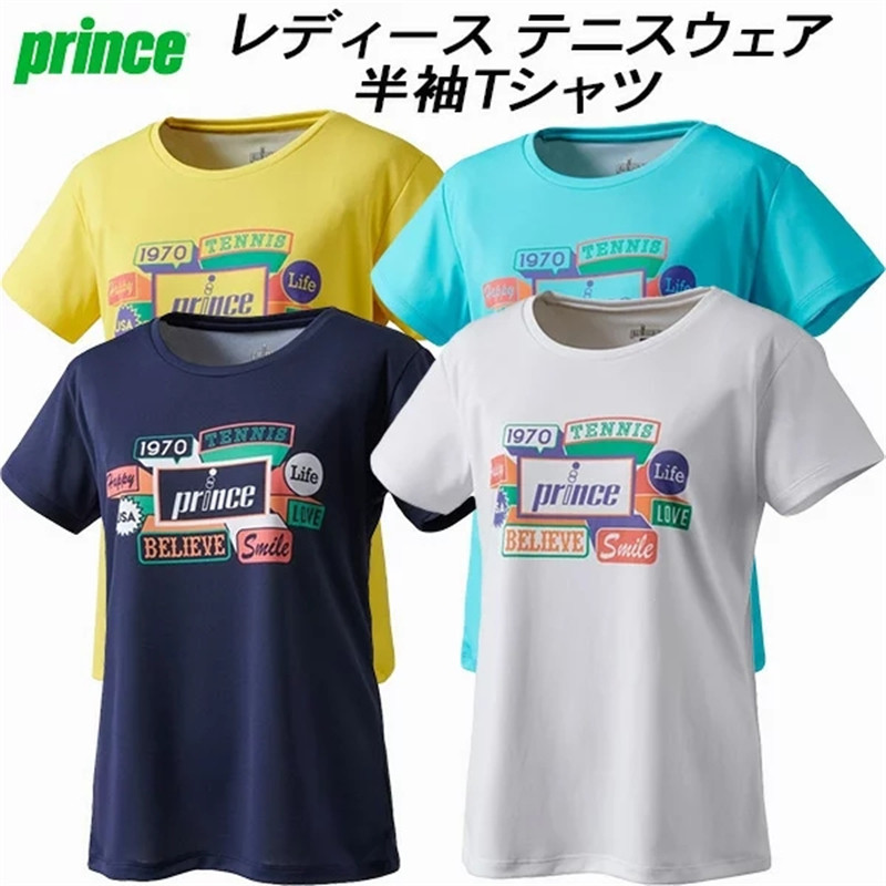 日本代购王子Prince正品女款网球羽毛球服游戏衫吸汗速干短袖T恤