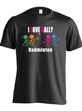 23新款日本进口I LOVE RALLY BADMINTON羽毛球服训练运动短袖T恤
