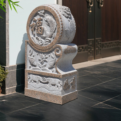 石雕门墩抱鼓石一对户外