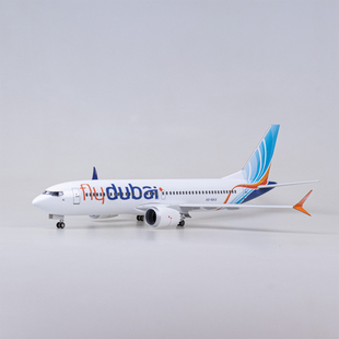 仿真47cm迪拜航空客机飞机模型波音737MAX拼装 民航 带轮子带灯