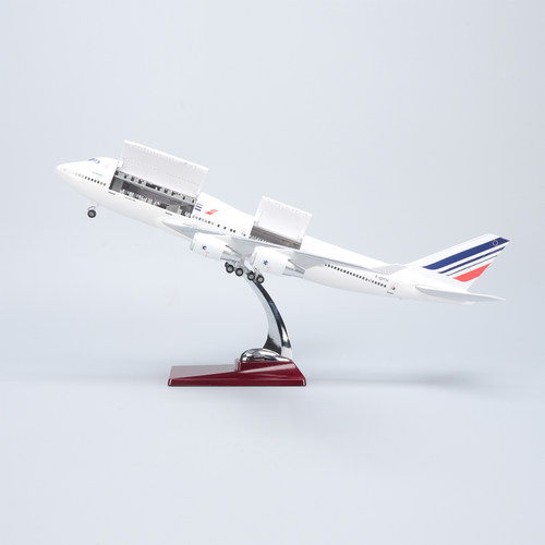带灯可开舱盖法国航空747仿真客机飞机模型摆件收藏礼物AirFrance
