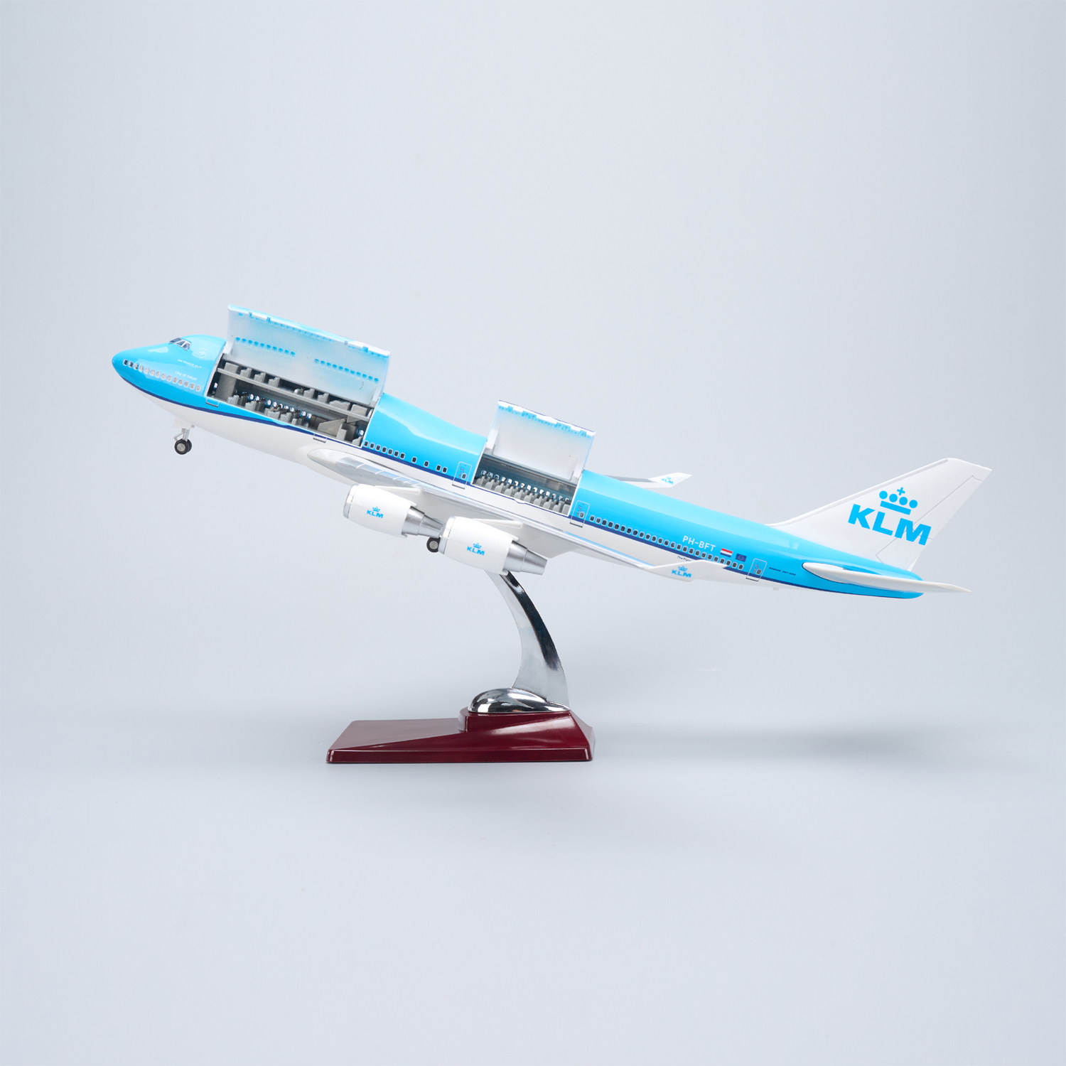 可开舱盖荷兰航空747飞机模型