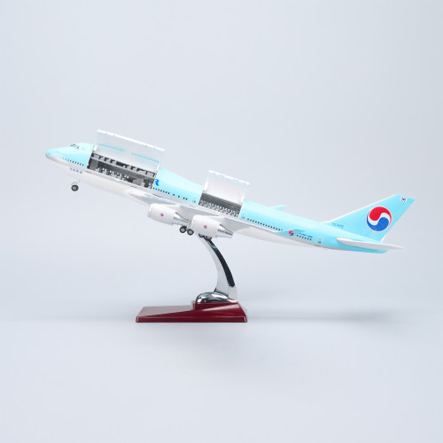 带灯可开舱盖大韩航空747仿真客机飞机模型摆件收藏礼物KoreanAir