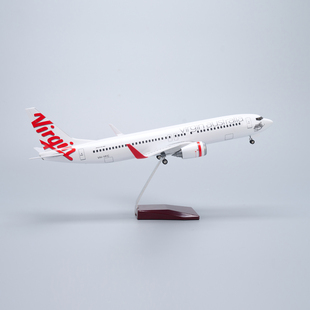 带灯仿真维珍澳洲航空737客机飞机模型航模摆件virgin australia