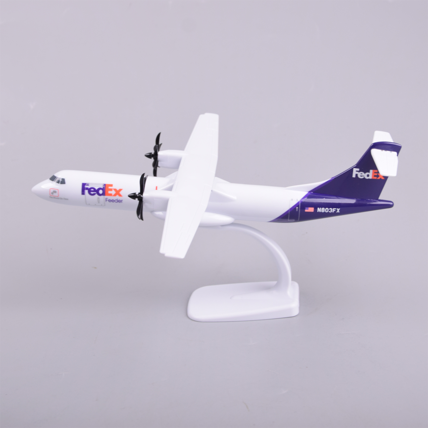 1:100联邦快递ATR72仿真货机模型拼装飞机航模民航FEDEX礼品27cm
