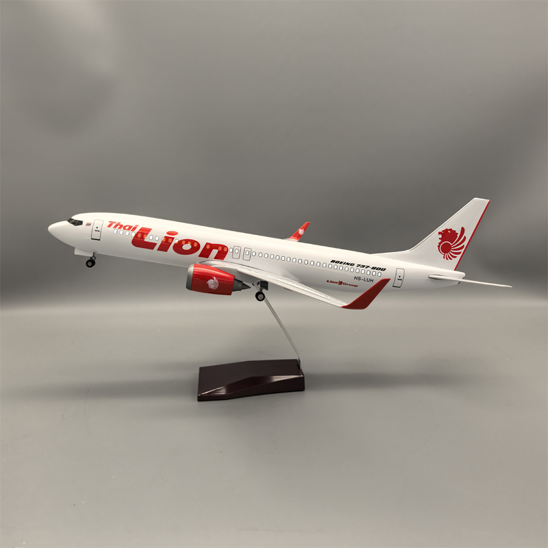带轮带灯仿真泰国狮航狮子航空737客机飞机模型礼物摆件LionAir