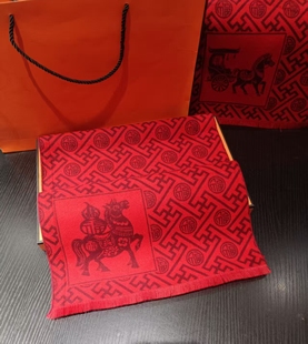 2026马年会红围巾定制logo开门红礼品喜庆开业庆典福字生日商会