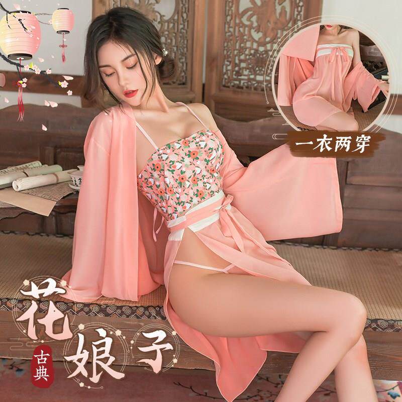 情趣却内衣古风新娘婚纱汉服抹胸睡裙套装性感睡衣女激情暴露女装