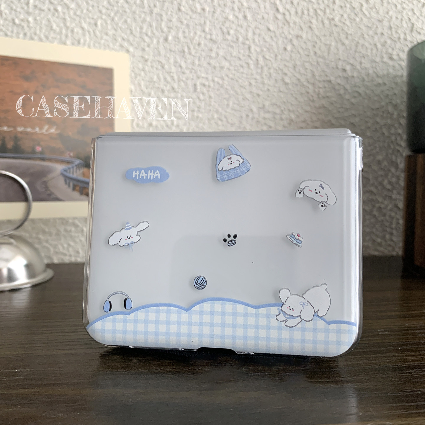 ＜袋子小狗＞可爱卡通透明手机壳适用于华为Purax保护套三星zflip7/6折叠小米mixflip翻盖荣耀MagicVFlip硬壳