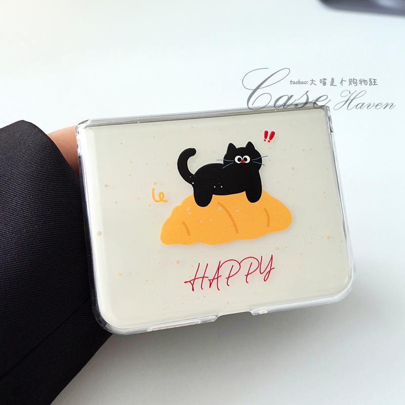 卡通面包小黑猫华为purax手机壳