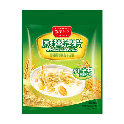 新货智麦可可原味麦片510g袋装早