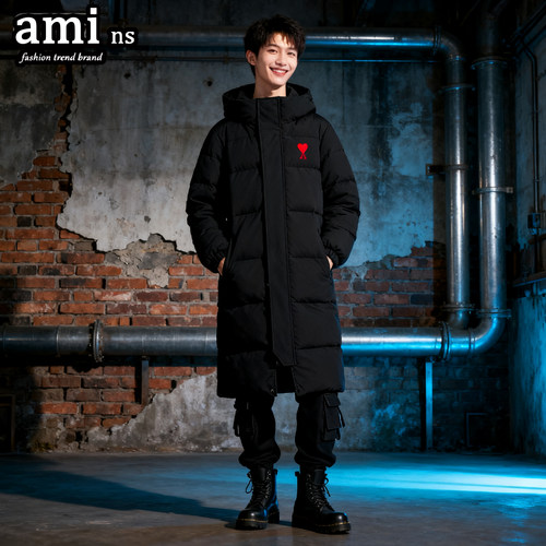 AMI加厚羽绒棉衣棉服男女款韩版宽松超长款过膝冬季情侣外套棉袄