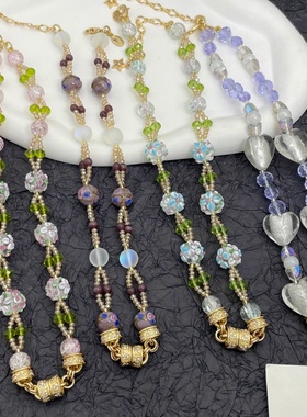 琉璃男女几何花朵项链