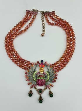 莉杭重工打标款万圣节活动主题精品宝石蜘蛛项链