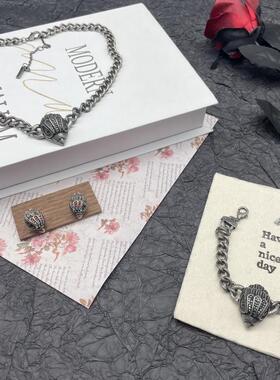 欧美vintage猫头鹰项链