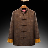 长袖 男春秋季 外套国风立领盘扣上衣 香云纱中青年唐装 唐袭世家中式