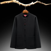 唐装 男秋冬季 立领长袖 中式 毛呢外套中国风休闲复古青年中山装 上衣