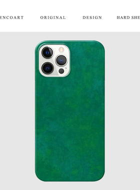 AENCOART·绿色画面iPhone15Promax适用苹果14手机壳13韩国菲林16plus磨砂硬壳磁吸12创意小众高级感简约mini