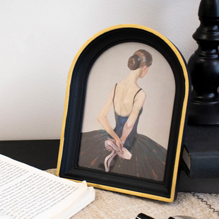 欧式复古中古摆台装饰画框高级客厅家居装饰木制摆件相框法式挂墙