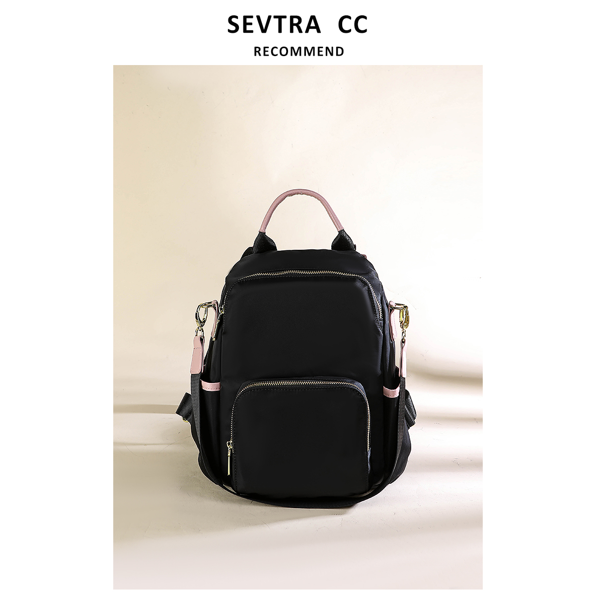 两用sevtra旅行女双肩包涤棉背包