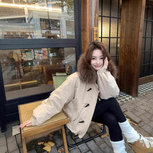 厚款棉服女大毛领冬装新款棉衣潮牌爆款派克服冬季百搭防寒外套女