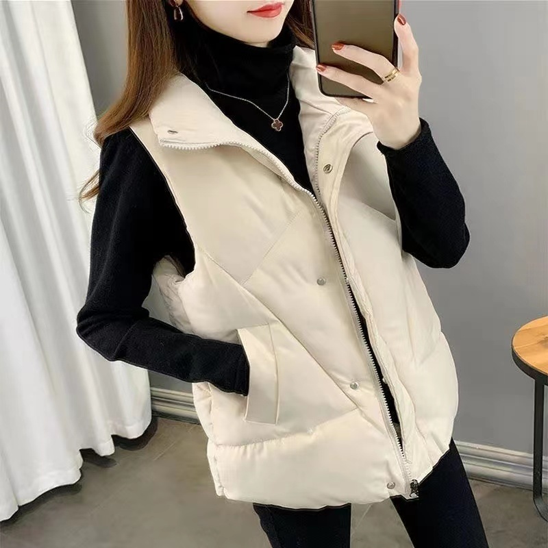 棉马甲女2025秋冬新款宽松显瘦学生背心百搭马夹棉服坎肩外套