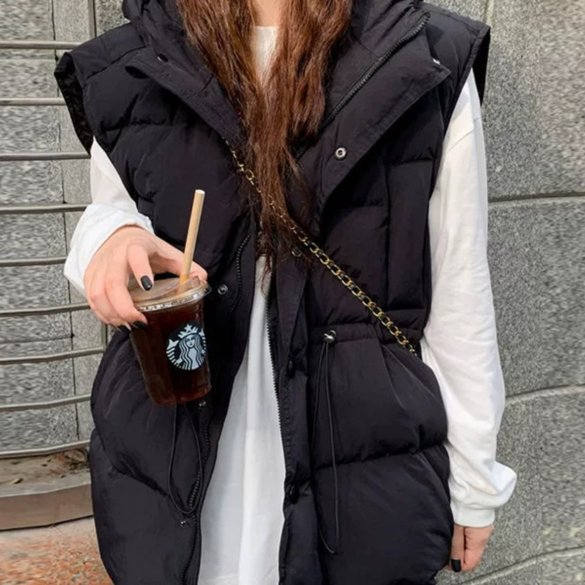 超大码200斤棉服马夹秋冬新款收腰显瘦休闲加厚背心防寒马甲外套