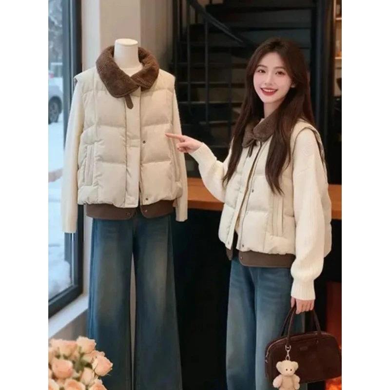 新款女冬季复古叠穿洋气高级百搭撞色保暖棉服马甲上衣外套马夹,女装/女士精品,棉衣/棉服,淘宝优惠券,粉丝福利购,淘宝优惠卷