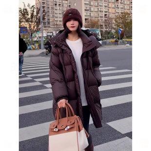 女款中长款加厚过膝韩版高级感面包服百搭冬装小个子外套棉服外套