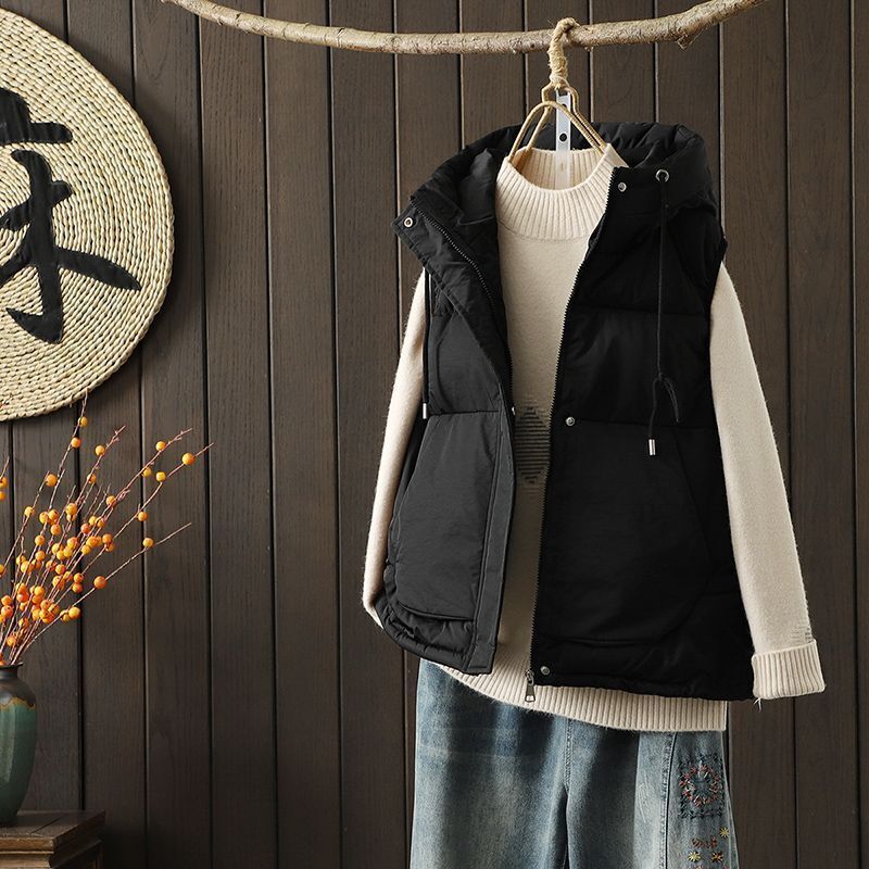 秋冬新款洋气棉马甲外套宽松背心连外穿宽松小香风外套背心马夹女