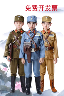 儿童成人民国军士兵演出服国军军官大盖帽军装民国警察二狗子服装