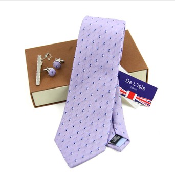 紫色碎花男士商务风领带夹