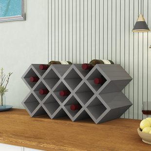 红酒格子架菱形葡萄酒柜格子壁挂插拼酒叉方格欧式展示置物架定制