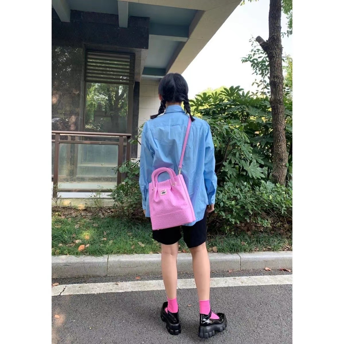 puri普利 原创鸵鸟豆豆皮cabas购物包shopping bag手提包斜挎包包