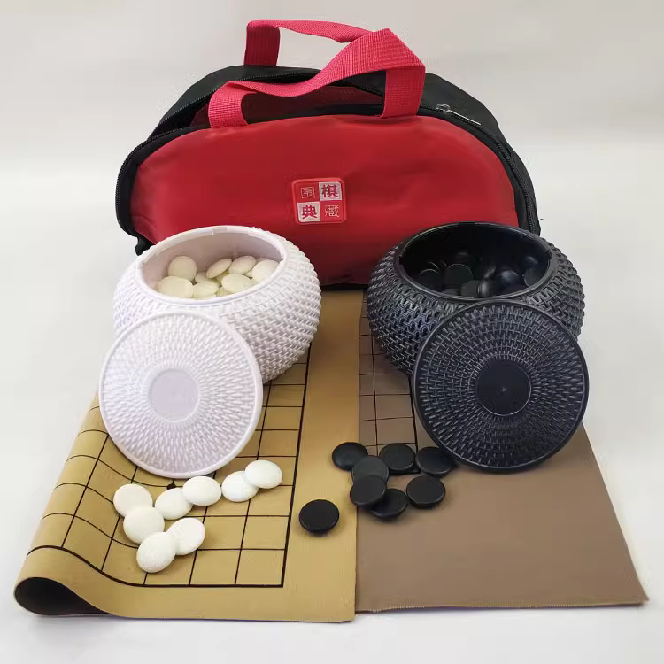 围棋五子棋套装黑白棋子19路13路双面棋盘带包磨砂护眼比赛专用棋